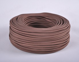 Fabric Textile 2 Core Flat Cable Dark Brown