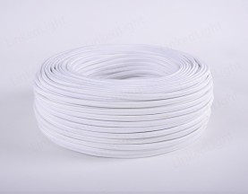 Fabric Textile 2 Core Flat Cable White