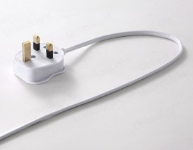 UK 3-Pole BS Rewirable Plug with wire (With Flat cable)