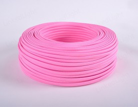 Fabric Textile 2 Core Flat Cable Pink