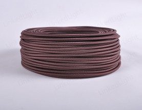 Fabric Textile 2/3 Core Round Cable Dark Brown